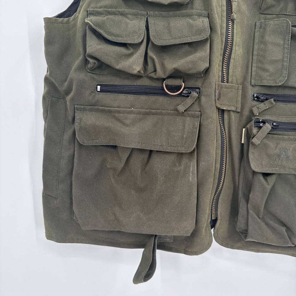 Kakadu Mens Oilskin Wax Tactical Vest Size Large Outdoors Fishing Australia - Picture 3 of 12